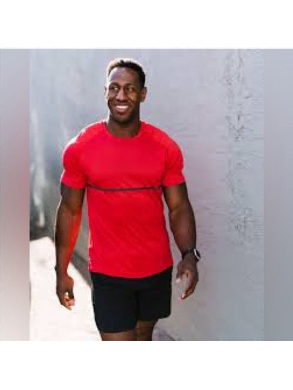 Zyia Men's Red Adventure Split Tee athletic Workout, size XL